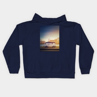 Old van in sunset light Kids Hoodie